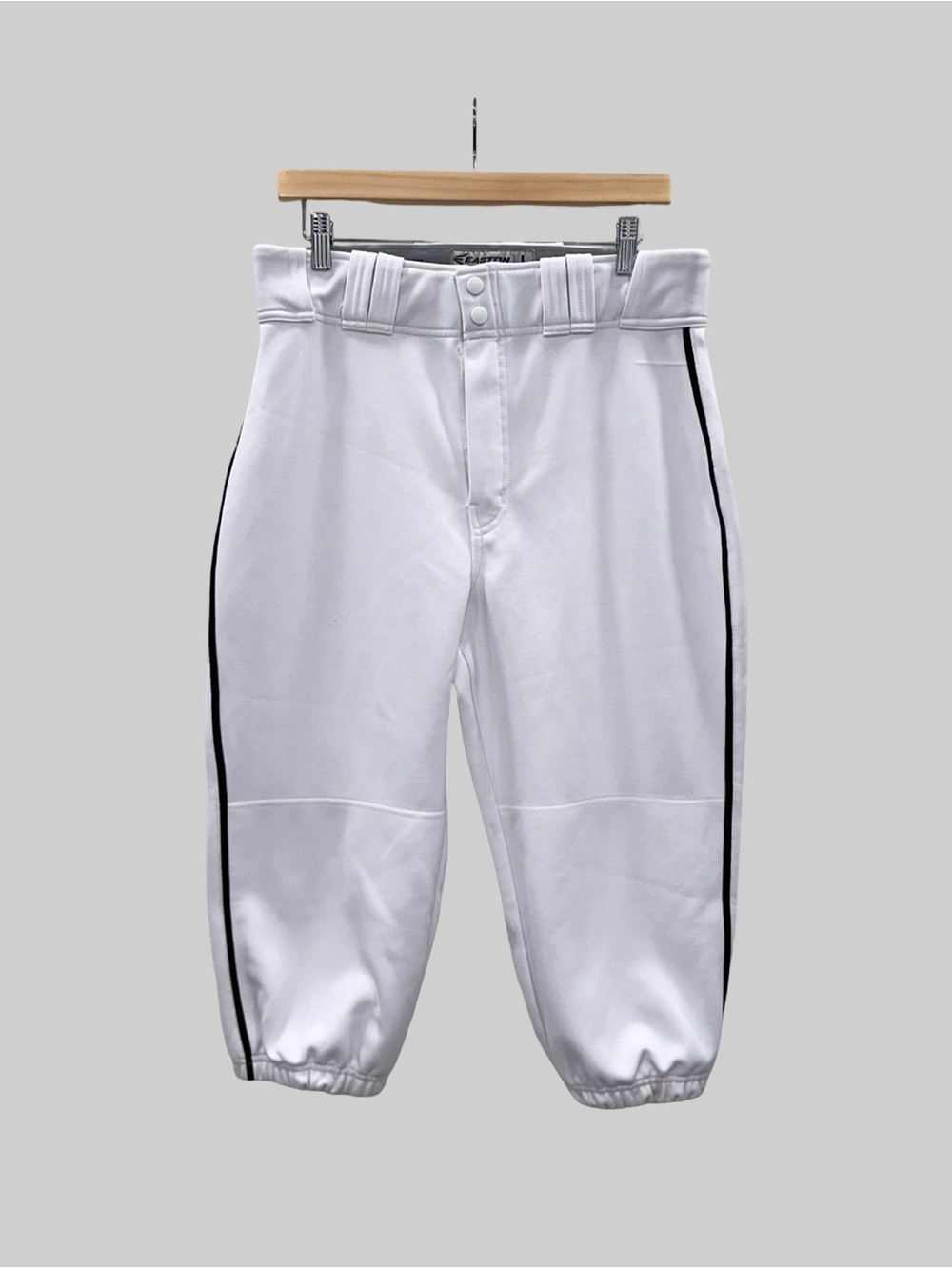 Easton White Baseball Knicker Pant Black Piping Adult Large Performance Athletic